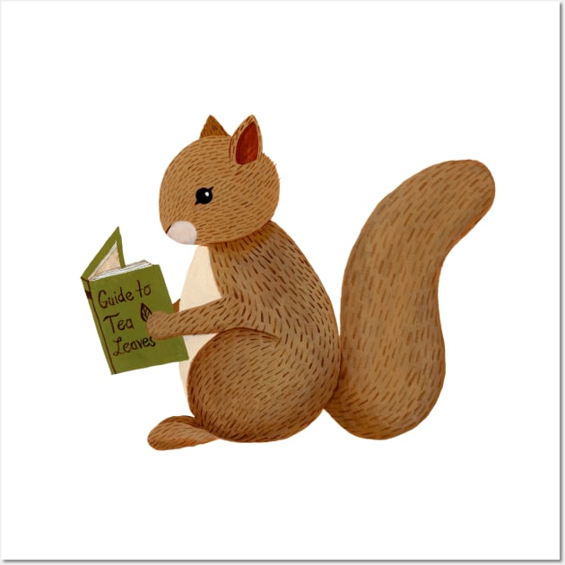 Reading Squirrel Wall Art by annyamarttinen